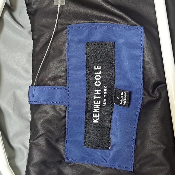 Kenneth Cole New York Blue/Gray Hooded Winter puffer Coat. Size Large NWT - Picture 12 of 16